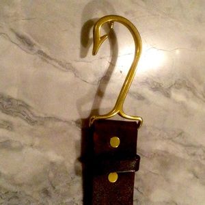 Vineyard vines brown leather belt fish hook buckle size 30